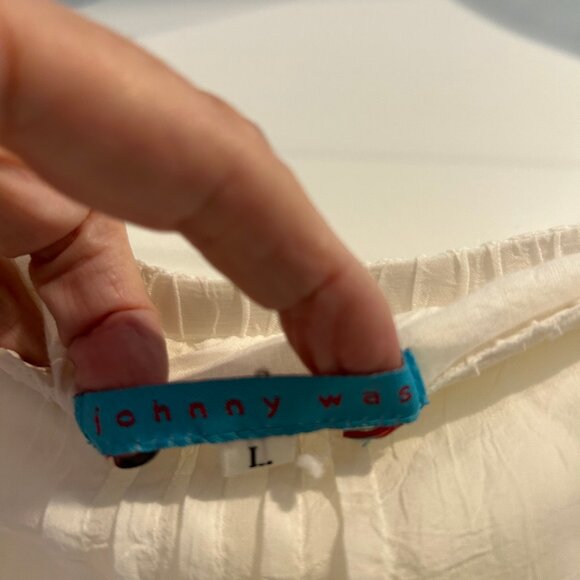 JOHNNIE WAS WHITE RAYON SKIRT, LARGE - Picture 2 of 3